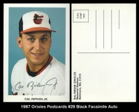 1987 Orioles Postcards #29 Black Facsimile Auto