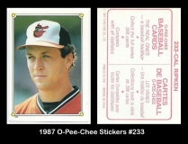 1987 O-Pee-Chee Stickers #233