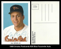 1989 Orioles Postcards #26 Blue Facsimile Auto