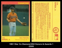 1991 Star Co Diamond #34 Honors & Awards 1