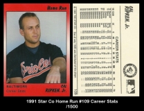 1991 Star Co Home Run #109 Career Stats