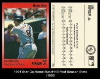 1991 Star Co Home Run #110 Post Season Stats