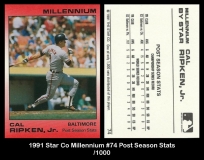 1991 Star Co Millennium #74 Post Season Stats