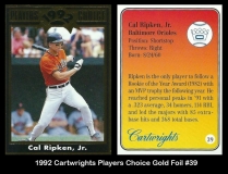 1992 Cartwrights Players Choice Gold Foil #39