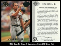1992 Sports Report Magazine Insert #2 Gold Foil