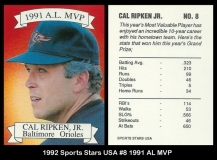 1992 Sports Stars USA #8 1991 AL MVP