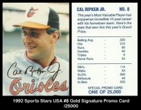 1992 Sports Stars USA #8 Gold Signature Promo Card