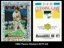 1992 Panini Stickers #275 AS