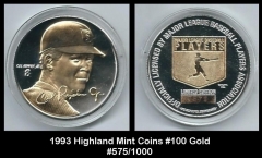 1993 Highland Mint Coins #100 Gold