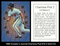 1995 Investors Journal Charisma Pick #15-2 Gold Foil