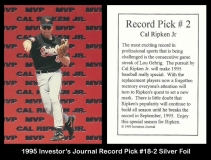 1995 Investors Journal Record Pick #18-2 Silver Foil