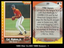 1995 Star Co #20 1986 Season - 1