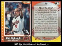 1995 Star Co #40 About the Streak - 1