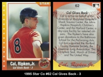 1995 Star Co #62 Cal Gives Back - 3