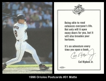 1996 Orioles Postcards #31 Matte