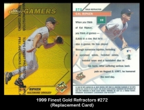 1999 FInest Gold Refractors #272 Replacement Card