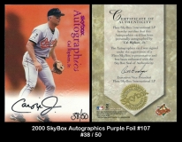 2000 Skybox Autographics Purple Foil #107