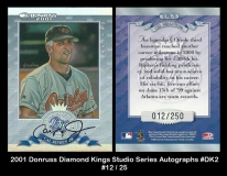 2001 Donruss Diamond Kings Studio Series Autographs #DK2