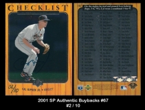 2001 SP Authentic Buybacks #67