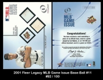 2001 Fleer Legacy MLB Game Issue Base-Ball #11