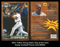 2001 Tufton Group Dad's Day at the Yard Essay Contest Promo Card #NNO