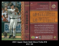 2001 Upper Deck Gold Glove Finite #19