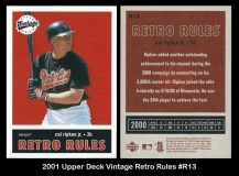 2001 Upper Deck Vintage Retro Rules #R13