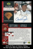 2002 UD Piece of History Hitting For the Cycle Bats Signatures #SHCCR
