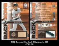 2002 Donruss Elite Back 2 Back Jacks #20