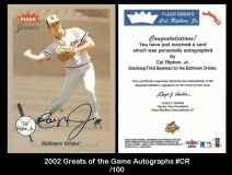 2002 Greats of the Game Autographs #CR