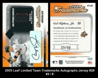 2003 Leaf Limited Team Trademarks Autographs Jersey #28