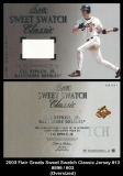 2003 Flair Great Sweet Swatch Classic Jersey #13