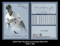 2003 Fleer Rookies and Greats Blue #74