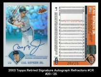 2003 Topps Retired Signature Autograph Refractors #CR