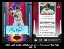 2004 Leaf Certified Materials Mirror Autograph Red #223