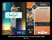 2004 Leaf Limited Moniker Jersey Number #206
