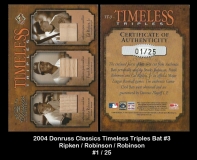 2004 Donruss Classics Timeless Triples Bat #3
