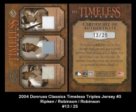 2004 Donruss Classics Timeless Triples Jersey #3