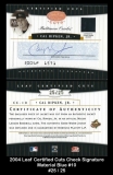 2004 Leaf Certified Cuts Check Signature Material Blue #10