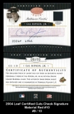 2004 Leaf Certified Cuts Check Signature Material Red #10