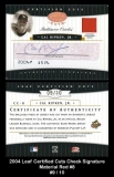 2004 Leaf Certified Cuts Check Signature Material Red #8