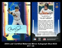 2004 Leaf Certified Materials Mirror Autograph Blue #223