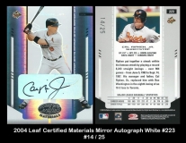 2004 Leaf Certified Materials Mirror Autograph White #223