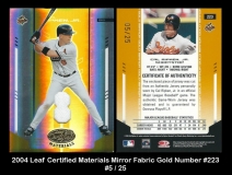 2004 Leaf Certified Materials Mirror Fabric Gold Number #223