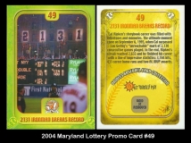 2004 Maryland Lottery Promo Card #49