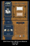 2004 Prime Cuts II MLB Icons Material Combo #4