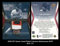 2004 SP Game Used Patch Famous Nicknames #CR