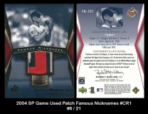 2004 SP Game Used Patch Famous Nicknames #CR1