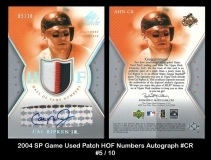 2004 SP Game Used Patch HOF Numbers Autograph #CR