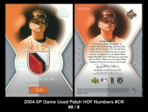 2004 SP Game Used Patch HOF Numbers #CR
